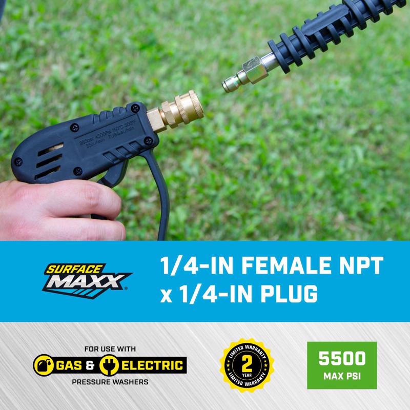 SurfaceMaxx 1/4-in Female NPT x 1/4-in Quick Connect Plug 5500 psi