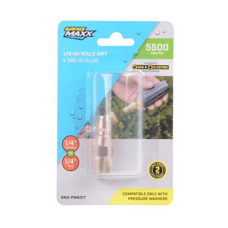 SurfaceMaxx 1/4-in Male NPT x 1/4-in Quick Connect Plug 5500 psi