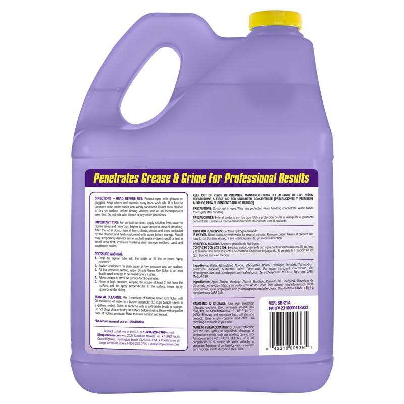 Simple Green Oxy Solve Concrete Cleaner 1 gal Liquid, Pack of 4