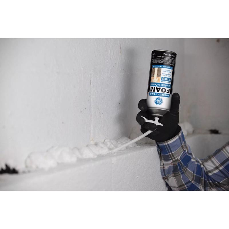 GE Pale Yellow Foam Big Gaps and Cracks Insulating Sealant 12 oz, Pack of 12