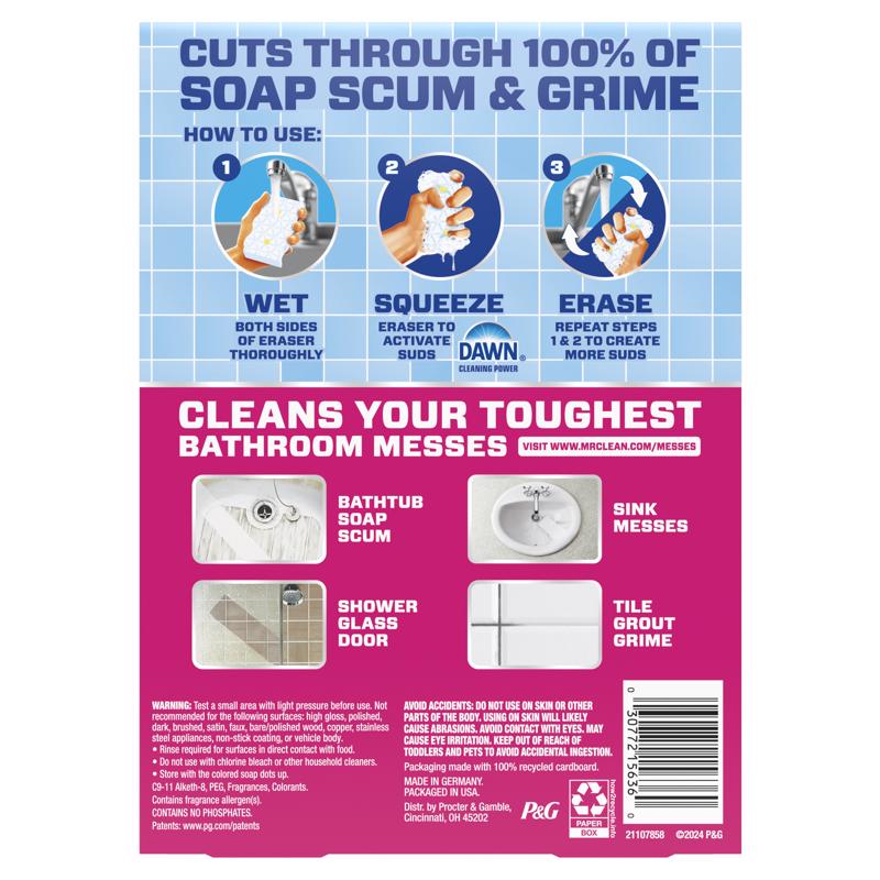 Mr. Clean Magic Eraser Non-Scratch Cleaning Pad For All Purpose 4.6 in. L 3 pk, Pack of 6