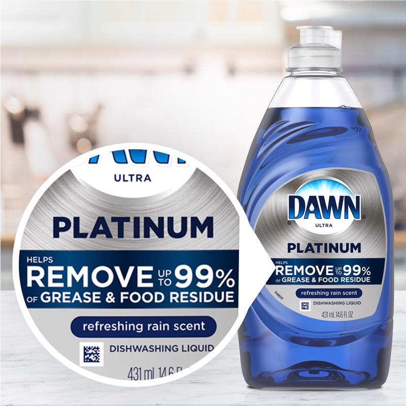 Dawn Platinum Refreshing Rain Scent Liquid Dish Soap 32.7 oz 1 pk, Pack of 8