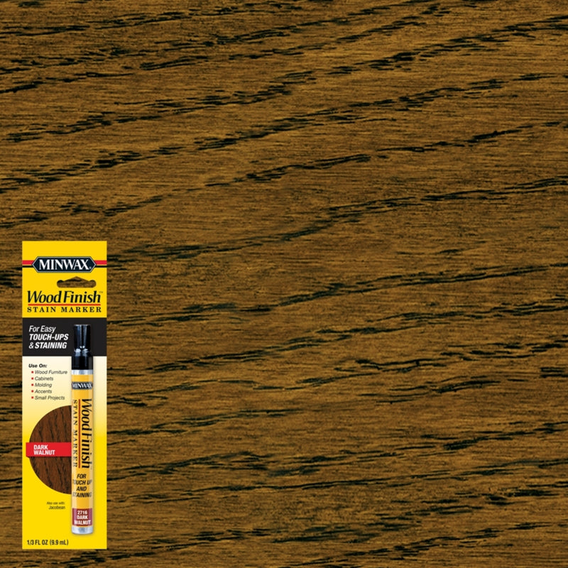 Minwax Wood Finish Stain Marker Semi-Transparent Dark Walnut Oil-Based Stain Marker 1/3 oz