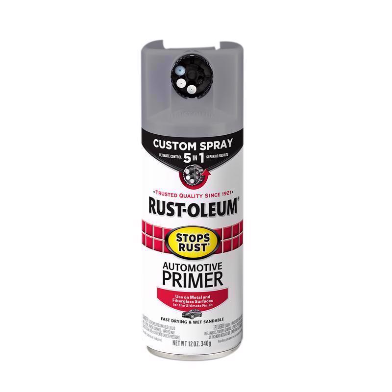 Rust-Oleum Stops Rust Flat Light Gray Primer Spray 12 oz, Pack of 6