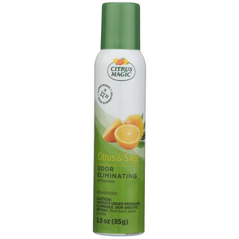 Citrus Magic Citrus and Sage Scent Air Freshener Spray 3 oz Aerosol 1 pk, Pack of 6