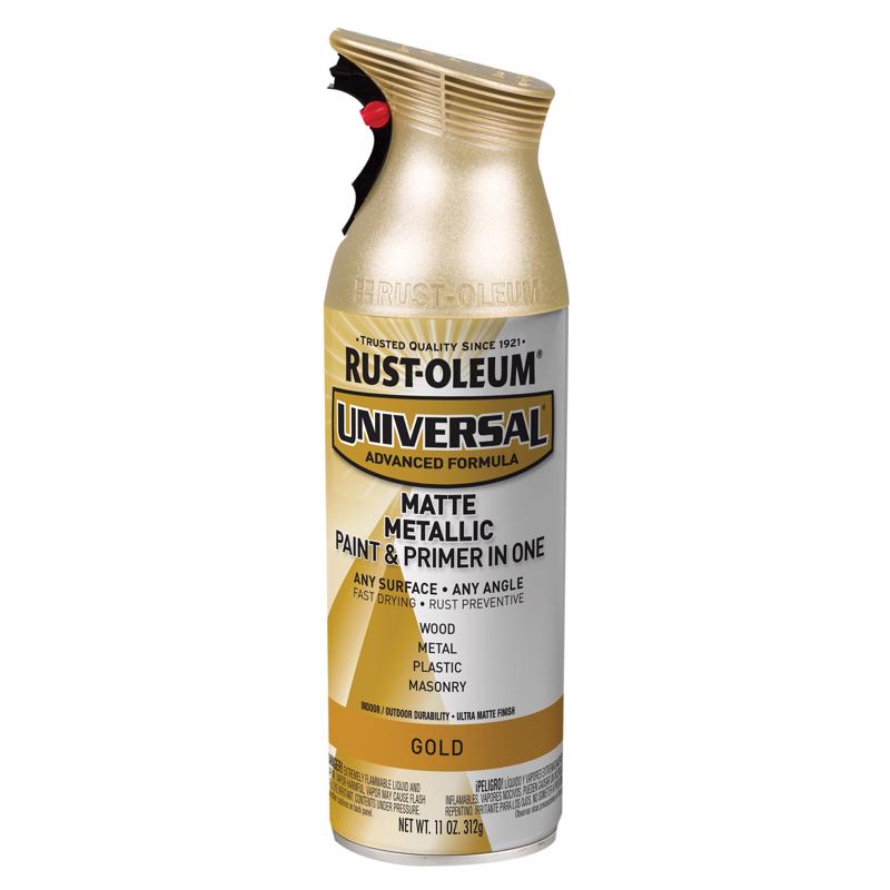 Rust-Oleum Universal Metallic Gold Metallic Spray Paint 11 oz, Pack of 6