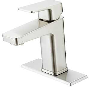 Boston Harbor FS6A0215NP Lavatory Faucet, 1.2 gpm, 1-Handle, 1, 3-Faucet Hole, Metal/Plastic, Brushed Nickel