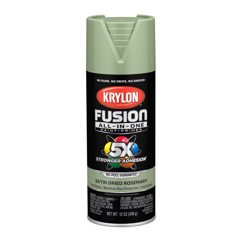 Krylon Fusion All-In-One Satin Dried Rosemary All-In-One Spray Paint 12 oz, Pack of 6