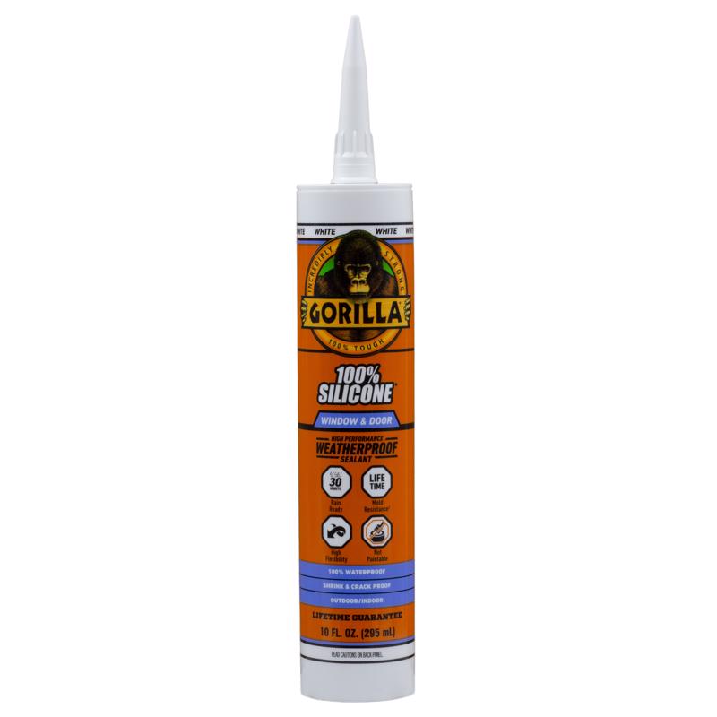 Gorilla White Silicone Window and Door Sealant 10 oz, Pack of 12
