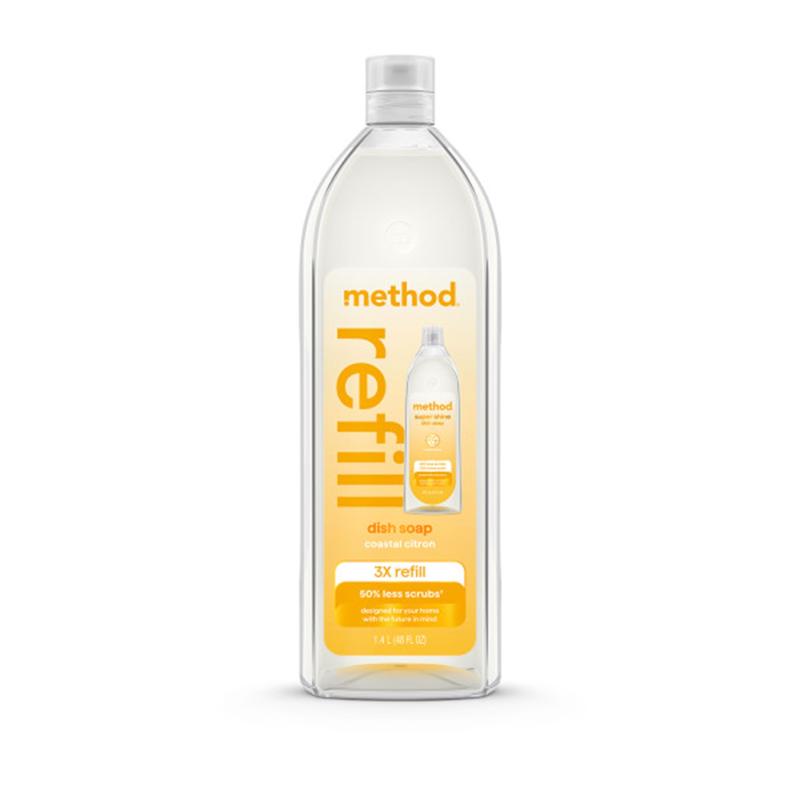 Method Super Shine Coastal Citron Scent Liquid Dish Soap Refill 48 oz 1 pk, Pack of 3