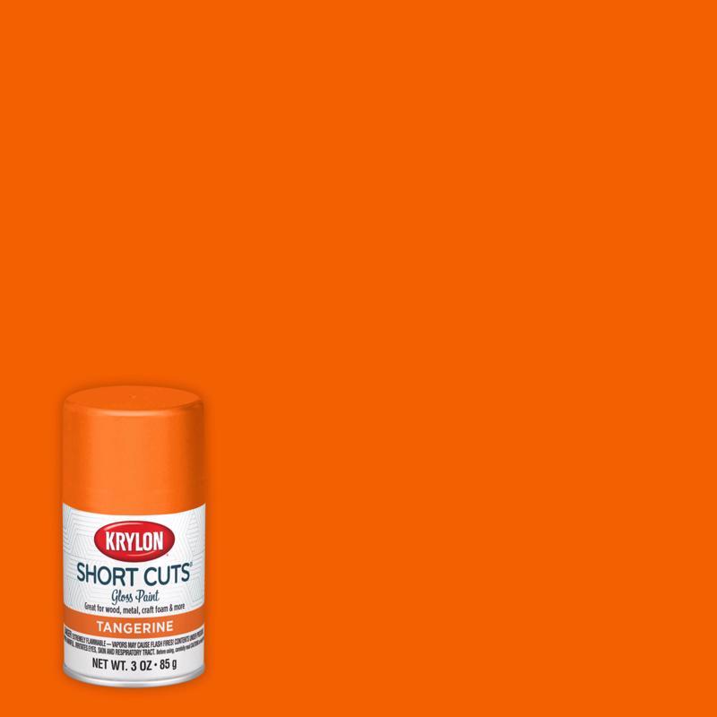Krylon Short Cuts Gloss Tangerine Spray Paint 3 oz, Pack of 6