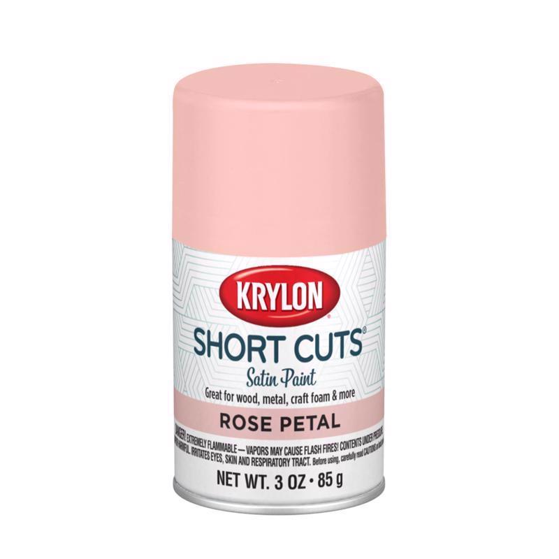 Krylon Short Cuts Satin Rose Petal Craft Spray Paint 3 oz, Pack of 6