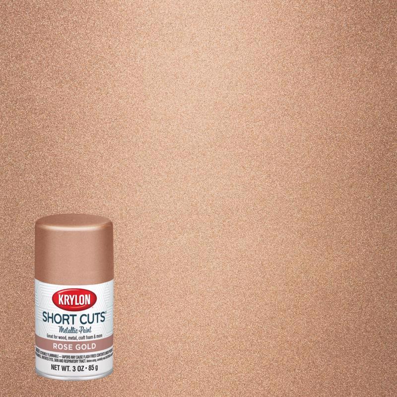 Krylon Short Cuts High-Gloss Rose Gold Craft Spray Paint 3 oz, Pack of 6