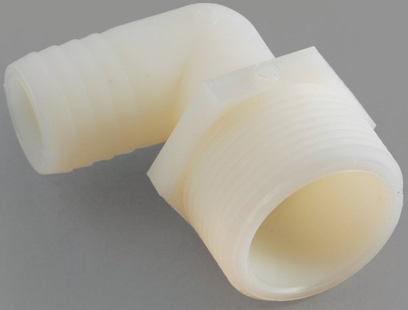 Anderson Metals 53720-0604 Hose Elbow, 3/8 in, Barb, 1/4 in, MPT, 150 psi Pressure, Nylon