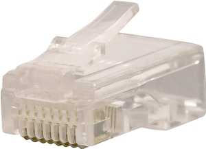 Gardner Bender GMC-88M5 Modular Plug, Rounded, Cat 5 Cable, RJ-45 Connector, 8-Contact, 8-Position, 8/PK