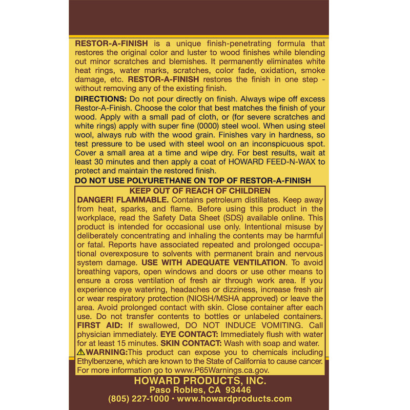 Howard Restor-A-Finish Semi-Transparent Dark Walnut Oil-Based Wood Restorer 1 pt