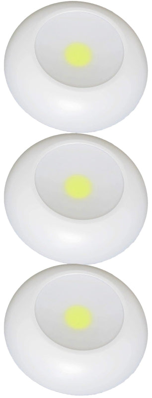 Fulcrum 30041-308 Puck Light, AA Battery, 12-Lamp, LED Lamp, 200 Lumens, 3/PK