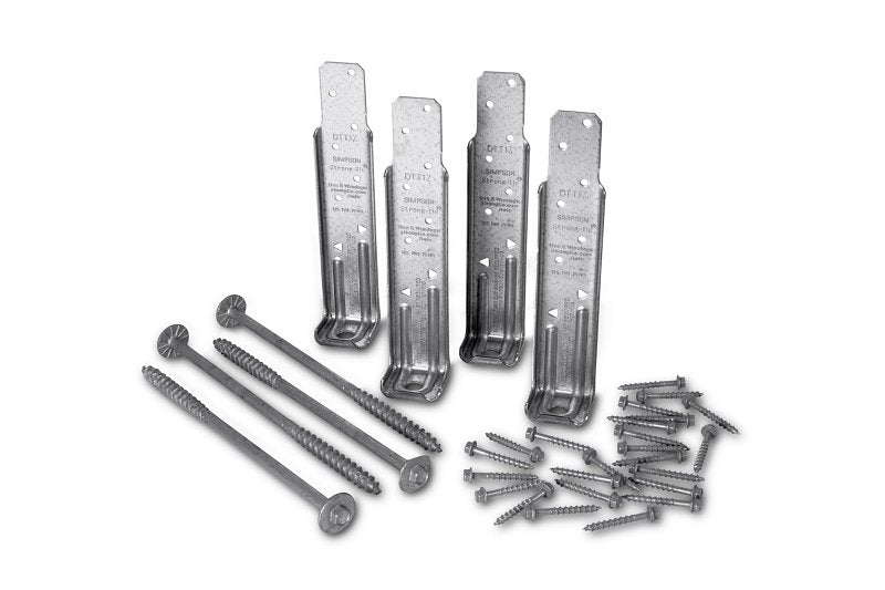 Simpson Strong-Tie DTT Series DTT1Z-KT Deck Tension Tie Kit, 7-1/8 in L, 1-1/2 in W, Steel, ZMAX