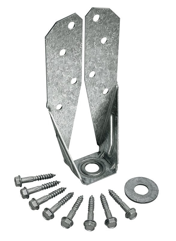 Simpson Strong-Tie DTT Series DTT2Z Deck Tension Tie, 3 in L, 3-1/4 in W, Steel, ZMAX, Fastening Method: Screw, Pack of 20