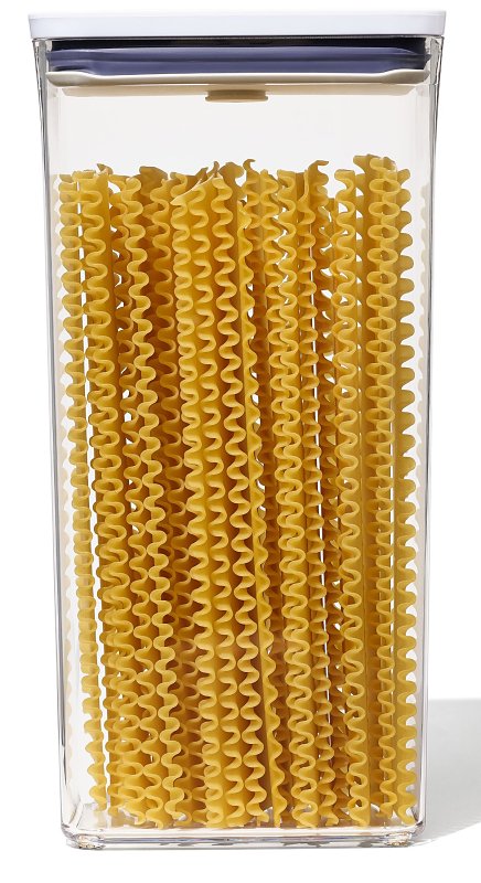 Good Grips POP 11234400 Food Container, 3.7 qt Capacity, Plastic, Clear, 6-1/2 in L, 4.3 in W, 12.6 in H