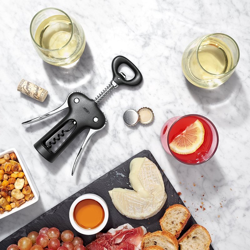 Good Grips 11245400 Winged Corkscrew with Bottle Opener, Zinc