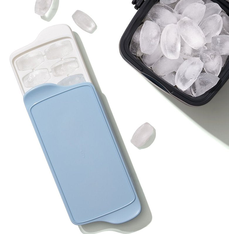 Good Grips 11284400 Cube Tray, 14 -Compartment, Plastic, Blue/White, 12.2 in L, 5.6 in W, 1-3/4 in Thick