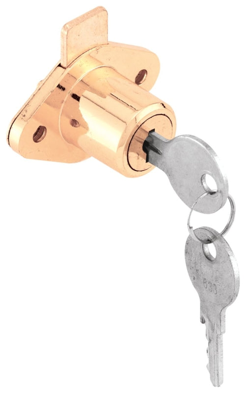 Defender Security U 9947 Drawer and Cabinet Lock, Keyed Lock, Y13 Yale Keyway, Steel, Brass