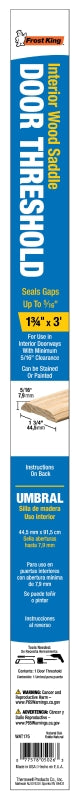 Frost King WAT175 Saddle Threshold, 36 in L, 1-3/4 in W, Wood, Oak, Unfinished