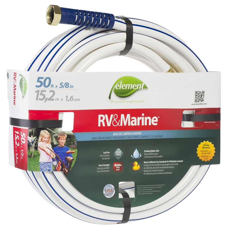 Swan MRV58050 Water Hose, 5/8 in ID, 50 ft L, White
