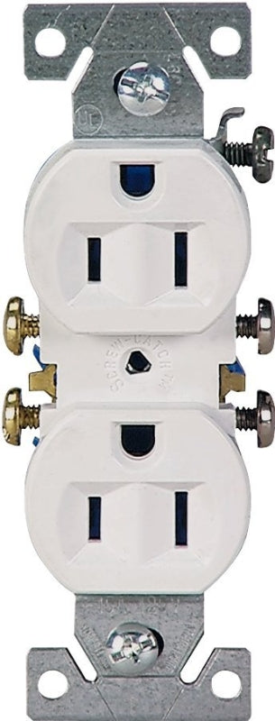 Eaton Wiring Devices 270W/10 Duplex Receptacle, PVC, White, 2-Pole, 15 A, 125 V, 3-Wire, NEMA: 5-15R