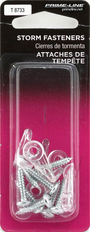 Prime-Line T 8733 Storm Door Panel Clip, Plastic, Clear