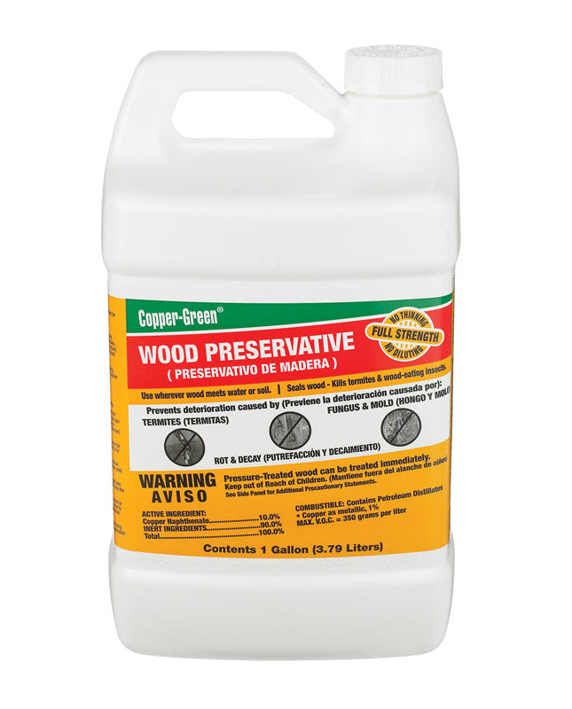Copper Green Flat Green Solvent-Based Wood Preservative 1 gal, Pack of 4