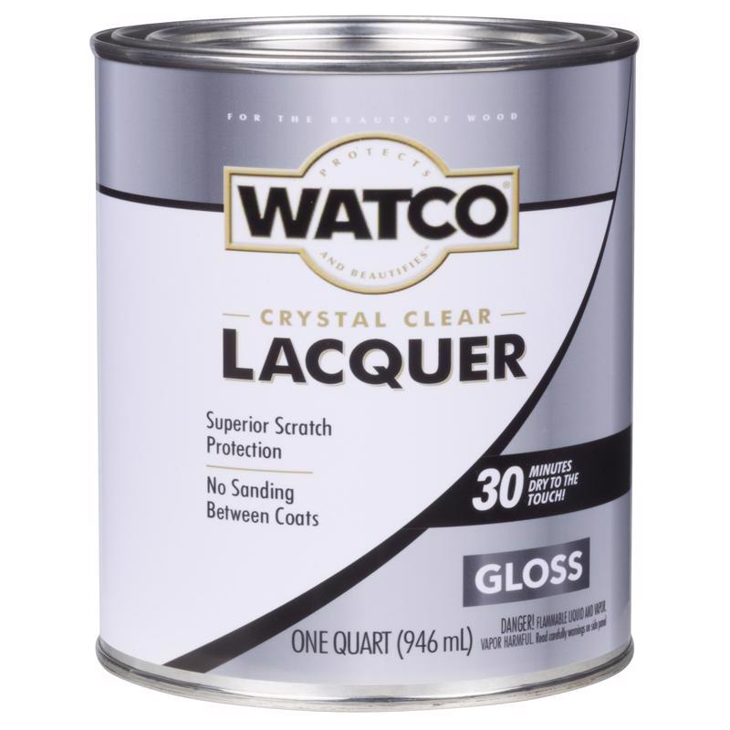 WATCO Gloss Clear Oil-Based Alkyd Wood Finish Lacquer 1 qt, Pack of 6