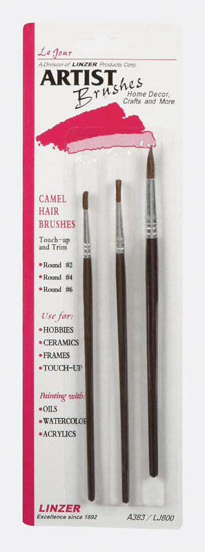 Linzer No. 2/4/6 Round Artist Paint Brush Set, Pack of 12