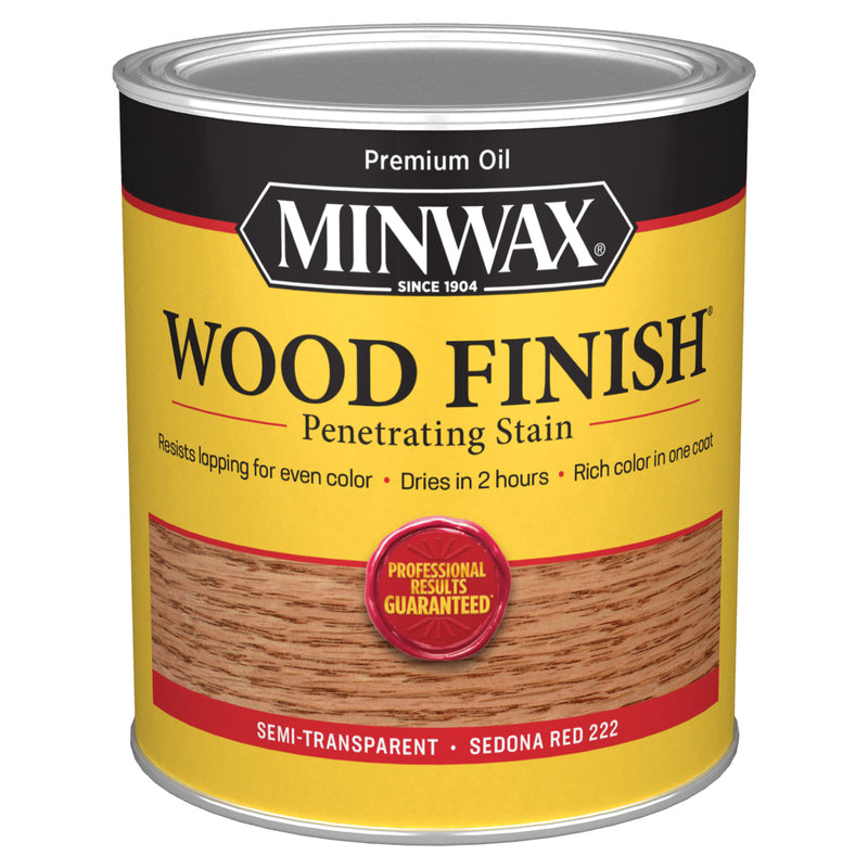 Minwax Wood Finish Semi-Transparent Sedona Red Oil-Based Penetrating Wood Stain 1 qt, Pack of 4