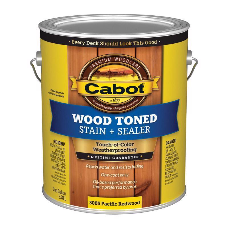 Cabot Wood Toned Transparent Pacific Redwood Oil-Based Deck and Siding Stain 1 gal, Pack of 4