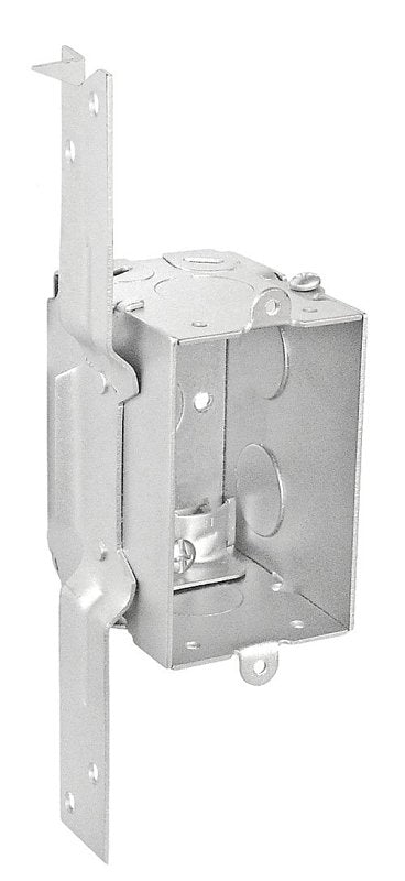 Southwire G601-FR-UPC Switch Box, 1-Gang, 5-Knockout, 1/2 in Knockout, Steel, Silver, Galvanized, Side Mounting