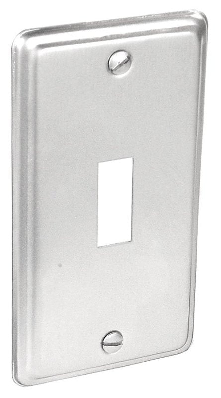 Southwire G19350-UPC Toggle Box Cover, 0.21 in L, 2.38 in W, Rectangular, 1-Gang, Steel, Silver, Zinc-Plated