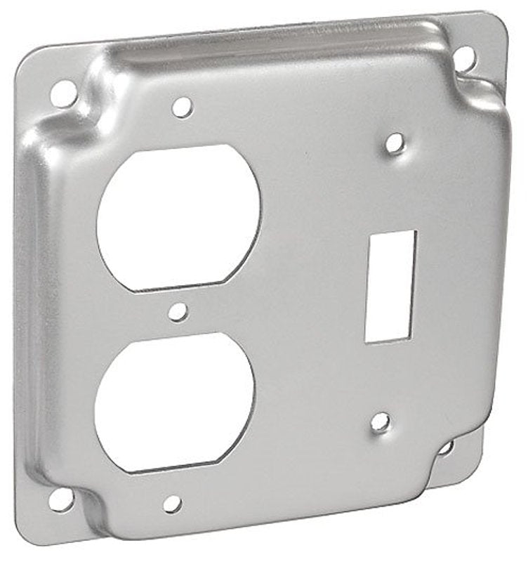 Southwire G1941-UPC Box Cover, 4 in W, Square, 2-Gang, Steel, Silver, Galvanized