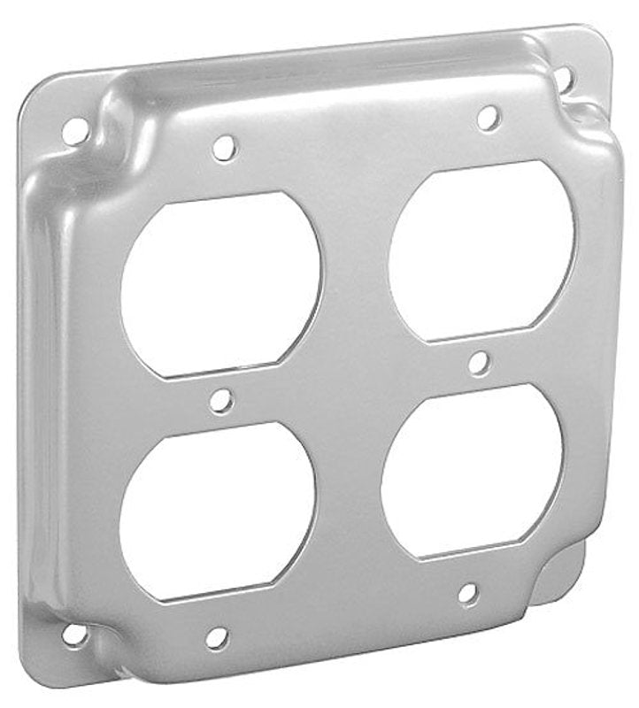 Southwire G1939-UPC Box Cover, 4 in W, Square, 4-Gang, Steel, Silver, Galvanized