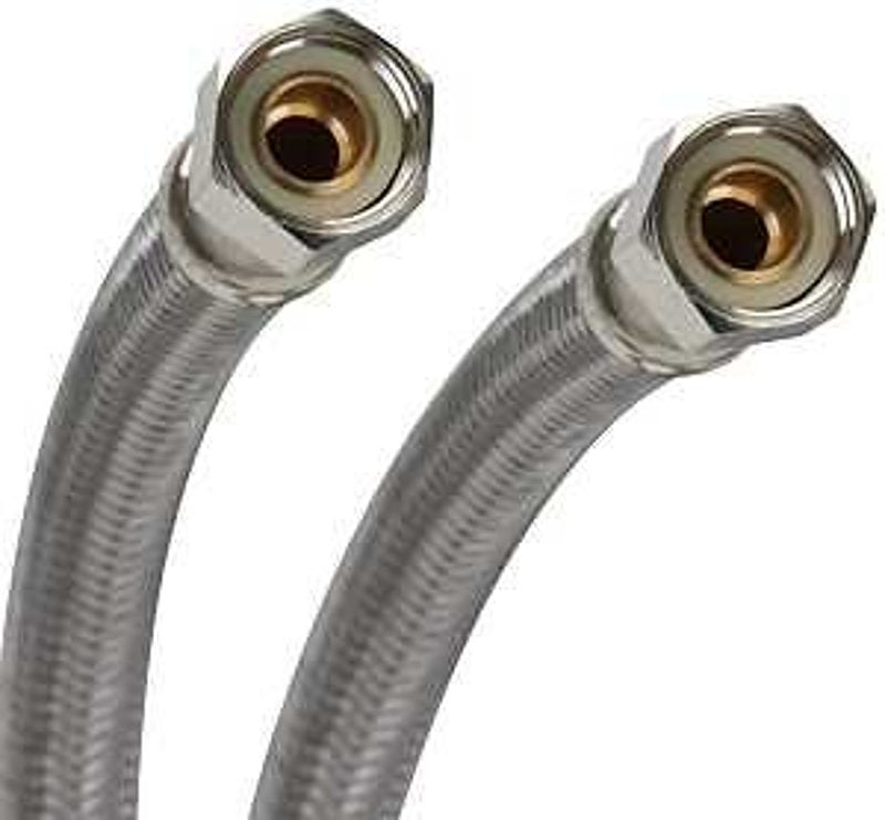 Fluidmaster B4F20 Water Supply Connector, 1/2 in, FIP, Polymer/Stainless Steel, Includes: Polymer Core