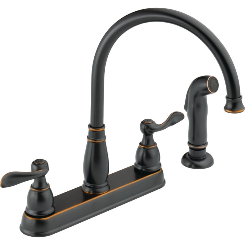 Delta Windemere Series 21996LF-OB Kitchen Faucet, 1.8 gpm, 2-Faucet Handle, Plastic, Oil Rubbed Bronze, Deck Mounting
