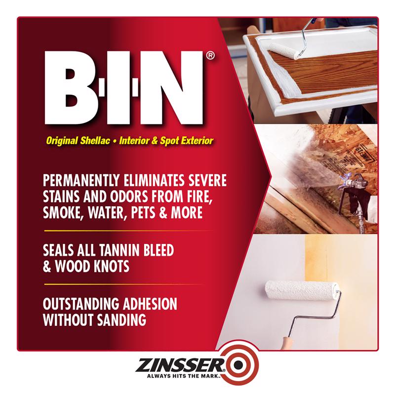 Zinsser B-I-N White Shellac-Based Primer and Sealer 1 gal, Pack of 2