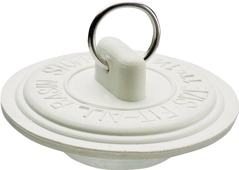 Plumb Pak Duo Fit Series PP820-3 Drain Stopper, Rubber, White, For: 1 to 1-3/8 In-Sink
