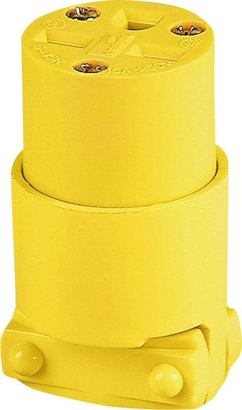 Eaton 4227-BOX Electrical Connector, 2-Pole, 15 A, 250 V, Screw, NEMA: NEMA 6-15, Yellow