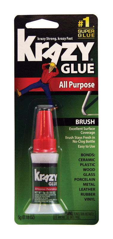 Krazy Glue Super Strength Cyanoacrylate White All Purpose Brush On 0.18 oz