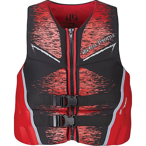 Full Throttle 14250010003022 Men's Adult Rapid Dry Flex Back Life Jacket, Medium, Red