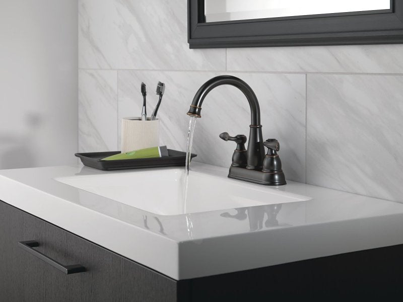 Delta Windemere Series 25896LF-OB Centerset Bathroom Faucet, 1.2 gpm, 2-Faucet Handle, 3-Faucet Hole, Metal