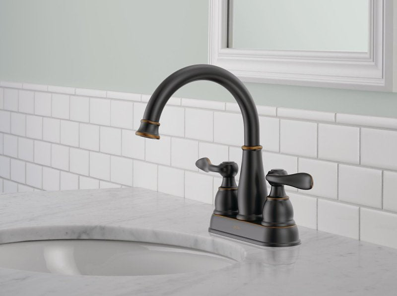 Delta Windemere Series 25896LF-OB Centerset Bathroom Faucet, 1.2 gpm, 2-Faucet Handle, 3-Faucet Hole, Metal