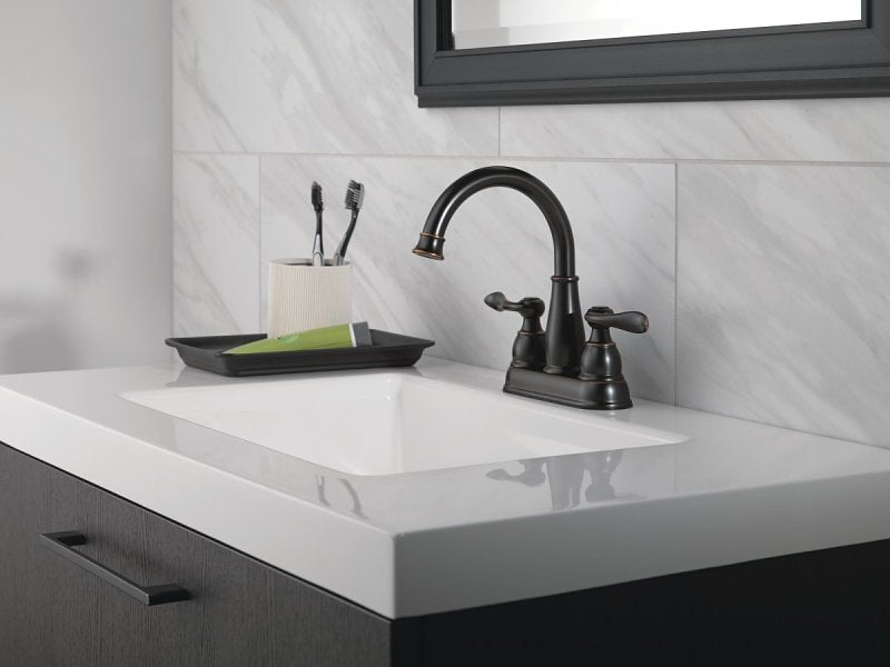 Delta Windemere Series 25896LF-OB Centerset Bathroom Faucet, 1.2 gpm, 2-Faucet Handle, 3-Faucet Hole, Metal